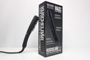 kuschelbÄr - pro hair and beard straightener for men - heated brush combs and smooths beards - 3 heat settings and xl long cord - for all hair types - by parlor, previously masc by jeff chastain