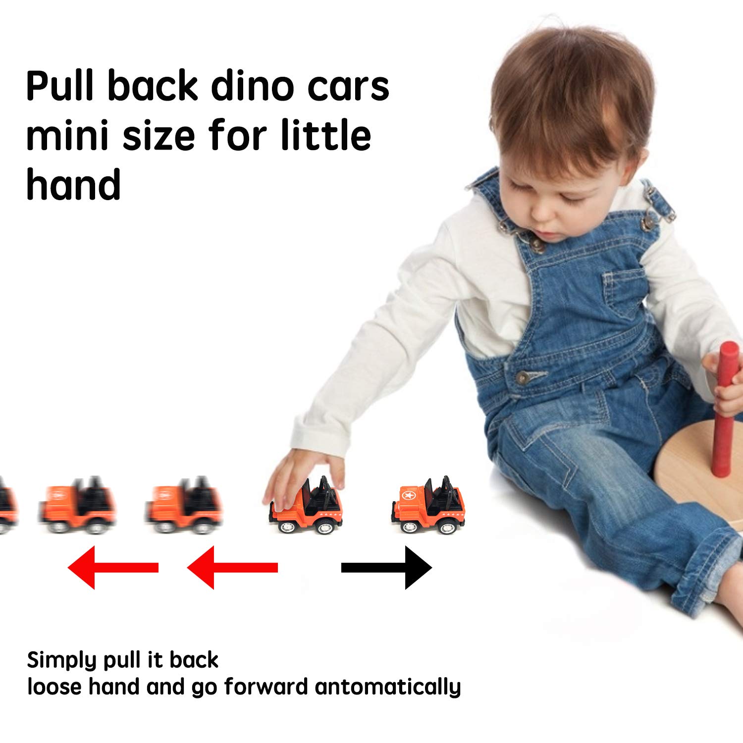 Metal Pull Back Cars, Up Grade 8 Pack Kids Die-cast Alloy Toy Vehicles Friction Powered Toy Monster Trucks Buses for Toddlers & Boys, Pull Back Cars for Aged 3-14 Year Old Children