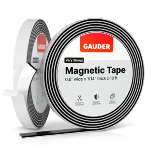gauder magnetic tape extremely self adhesive (0.6 inch x 10 feet) | magnetic strips | magnet roll