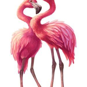 Mhreat Metal Home Decor Sign 2 Pink Flamingo Love Together Wall Tin Art 12x16inches