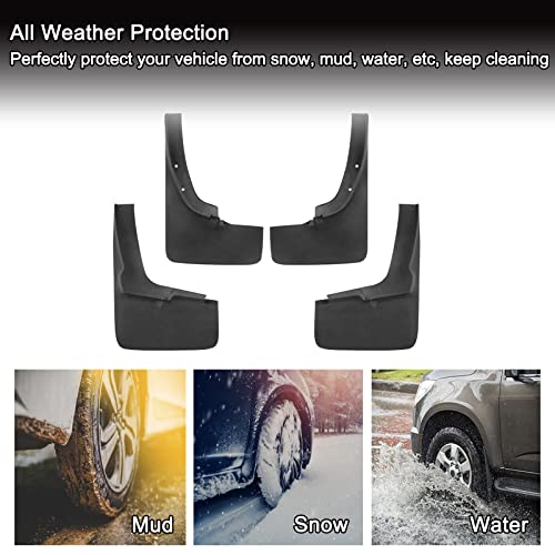 Tecoom Mud Flaps Splash Guards Compatible with Ford Ranger 2019 2020 2021 2022 2023, Heavy Duty Front and Rear Mud Flaps, Easy Installation ABS Molded 4PCS