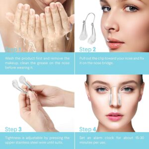 AMIJEAL Nose Shaper Clip Pain-Free Nose Bridge Straightener Corrector Soft Silicone Nose Slimmer Rhinoplasty Device Nose Up Lifting Clip Beauty Tools