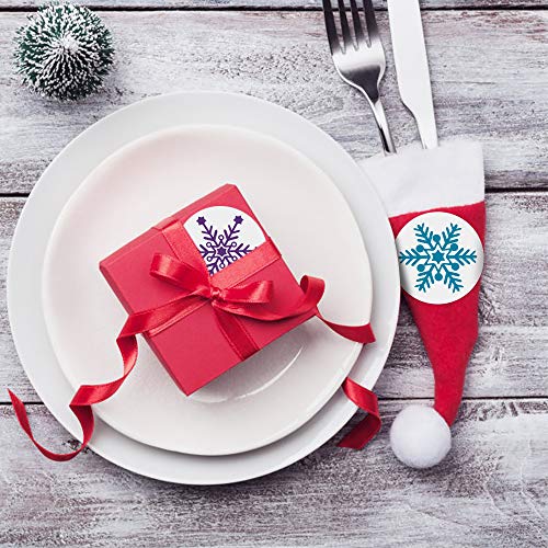 GESKS Multiple Snowflakes Stickers 1000 PCS Xmas/Winter Wonderland/Holiday Party Favors Decorations Cards Envelope Seals Sticker Decals,12 Different Design(Christmas Snowflake)