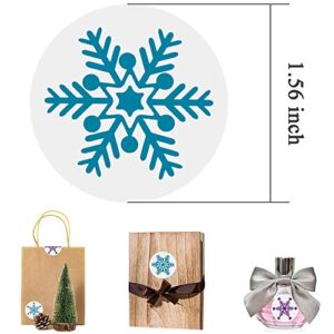 GESKS Multiple Snowflakes Stickers 1000 PCS Xmas/Winter Wonderland/Holiday Party Favors Decorations Cards Envelope Seals Sticker Decals,12 Different Design(Christmas Snowflake)