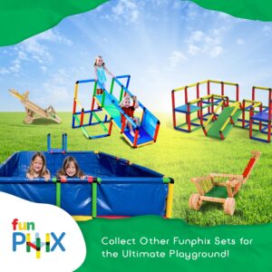 Kids Playground Set - Funphix Jumbo 467-Pc Construction Set with Toddler Slide, Indoor Climbing for Kids, & Jungle Gym - Multifunctional Kids Outdoor Playhouse for Indoor Sports & Outdoor Play Toys