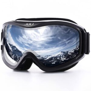 Juli Snowboard & Ski Goggles - Premium Snow Goggles,2Pack（Silver+Clear）