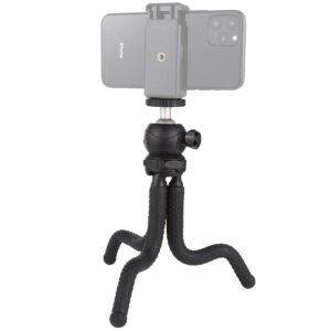 puluz flexible camera tripod, mini octopus flexible tripod holder with ball head for opro/action cam/dslr canon nikon sony, smartphone size: 9.84x1.77inch