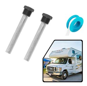 rv water heater aluminum/zinc anode rod for atwood heaters, eau 2 pack 1/2" npt rv hot water tank anode rod for rv, camper and trailer water heaters
