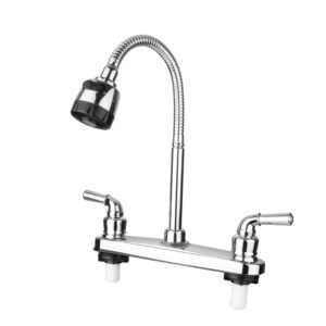 rv kitchen faucet non-metallic, flexible spout for campers, motorhomes, travel trailers