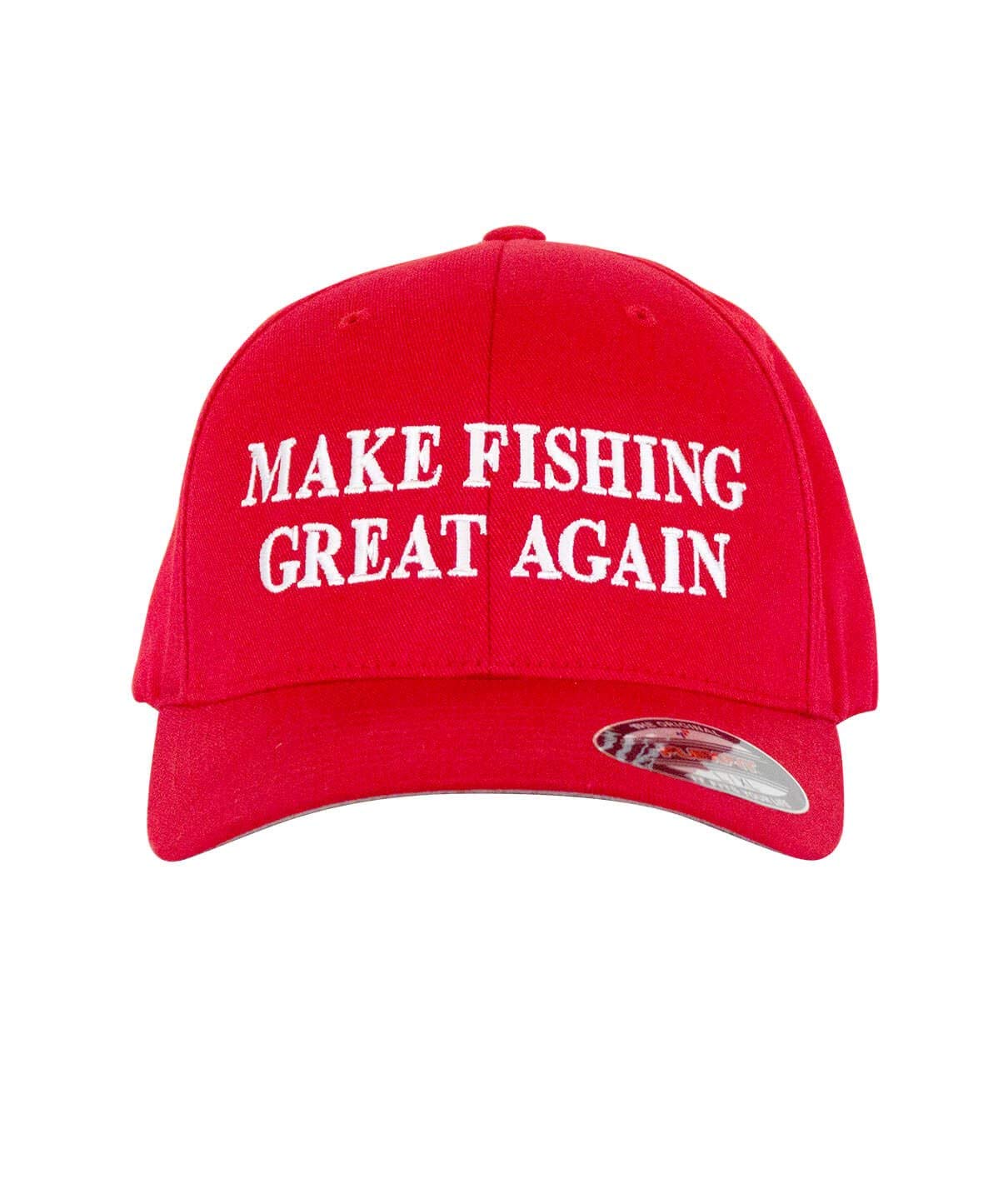 NICERIDE Make Fishing Great Again Flexfit Hat - Classic Flexfit Premium Hat 6277 Red