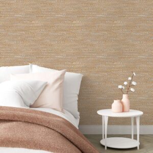 Tempaper Toasted Turmeric Moire Dots Removable Peel and Stick Wallpaper, 20.5 in X 16.5 ft, Made in the USA