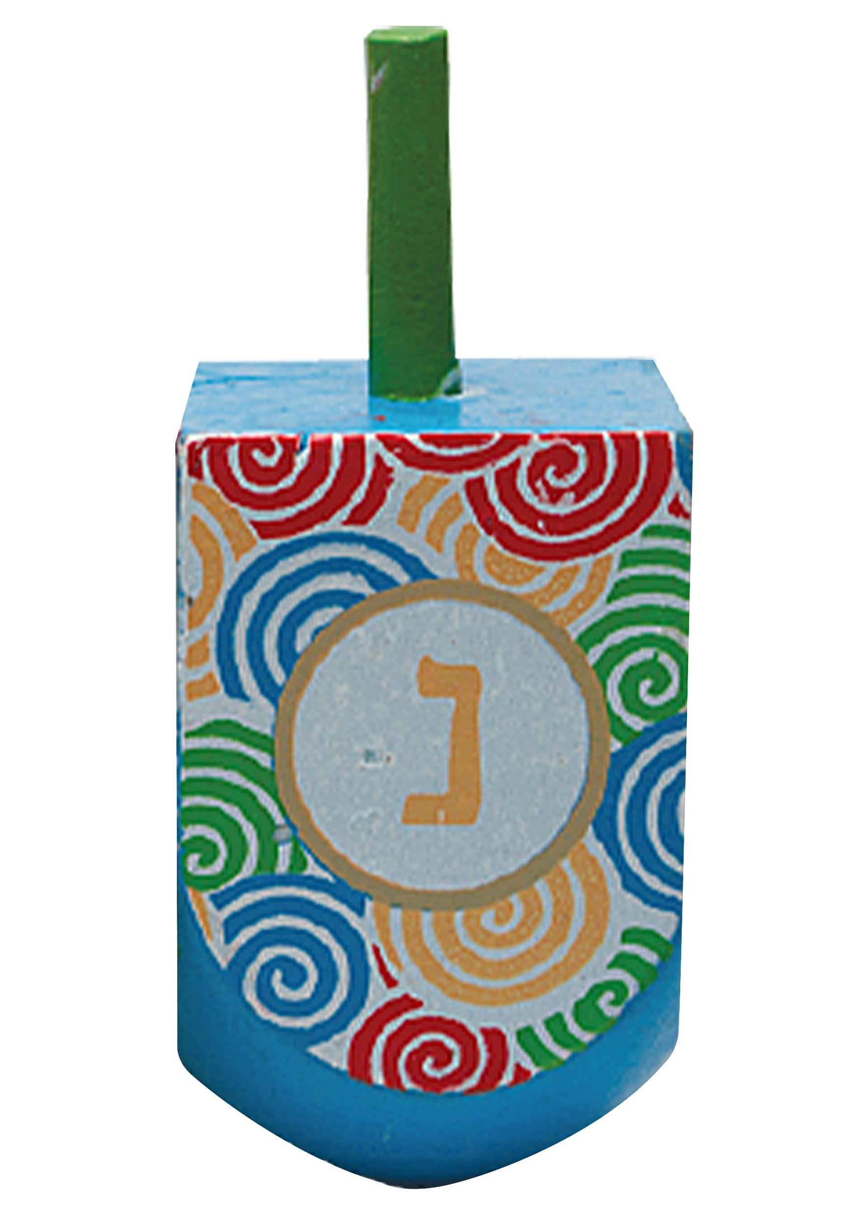 Hanukkah Dreidels - Multi Colored Pattern Print Wooden Dreidel - 10 Pack Medium