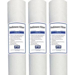 Compatible with GE GXWH04F GXWH20F GXWH20S GXRM10 GX1S01R Compatible Filters, 5 Micron Water Filter Cartridges, 3 Pack, GXWH04F, GXWH20F, GXWH20S by IPW Industries Inc.