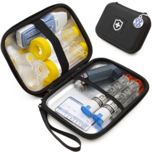 casematix 8 inch insulated asthma inhaler medicine travel bag case compatible with inhaler spacer, masks and more, includes case only