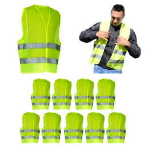 hivisible 10 safety vests bulk pack reflective vests for men and women