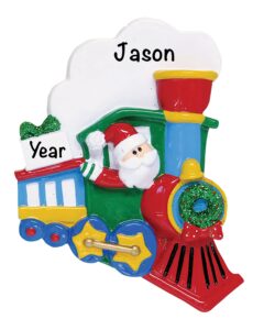 personalized train christmas ornaments 2023 - fast & free 24h customization – santa train christmas decorations with name - comes gift-wrapped - fun ornaments for christmas tree