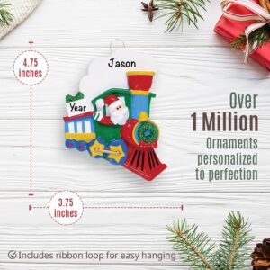 Personalized Train Christmas Ornaments 2023 - Fast & Free 24h Customization – Santa Train Christmas Decorations with Name - Comes Gift-Wrapped - Fun Ornaments for Christmas Tree