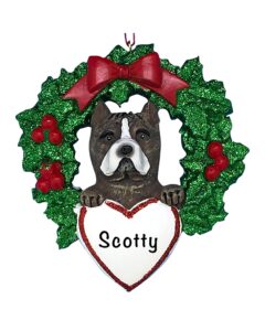 pitbull ornament – personalized dog first christmas ornament by breeds 2023 – unique custom pet name christmas decorations – resin puppy ornaments for christmas tree – dog lover gifts