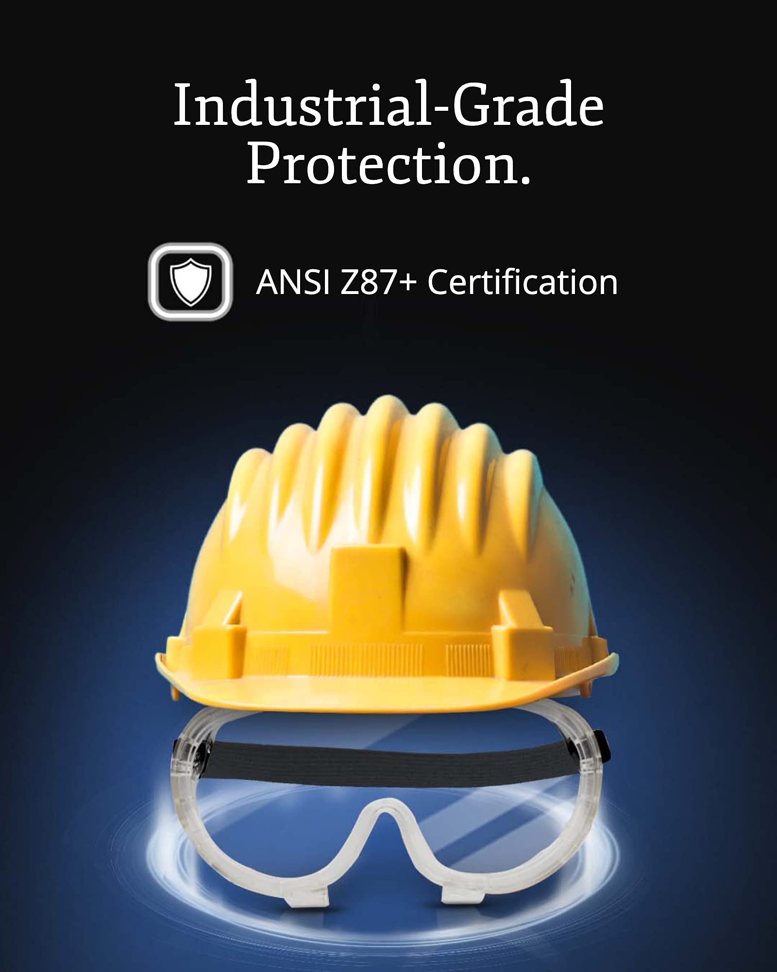 Aqulius Bulk 10 Pack of Safety Goggles - ANSI Z87+ Certified - Perfect Eye Protection for Nurses, Construction, Fabrication, Lab Work, Chemistry Science, Onion Cutting & More!