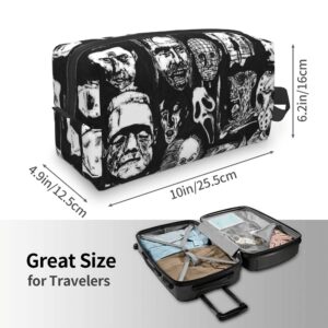 Women's Cosmetic Bags Horror Icons Makeup Pouch Travel Toiletry Storage Bag