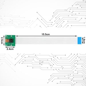 BBTO 2 Pieces 5 Megapixels 1080p Sensor OV5647 Mini Camera Module with 6 Inch 15 Pin Ribbon Cable Compatible with Raspberry Pi Model A B B+, Pi 2 and Raspberry Pi 3, 3 B+, Pi 4