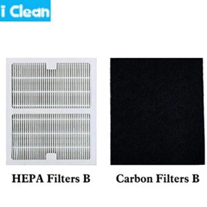 I clean Replacement Idylis Filters B,2 HEPA Filters&2 Carbon Filters set Compatible with Idylis AC-2125, AC-2126, IAP-10-125, IAPC-40-140, IAP-10-150, IAP-10-050, Model # IA