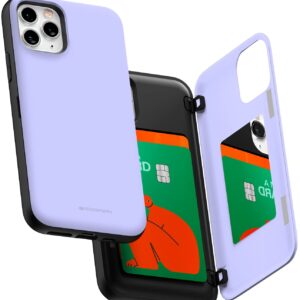 GOOSPERY iPhone 11 Pro Wallet Case with Card Holder, Protective Dual Layer Bumper Phone Case (Lilac Purple)