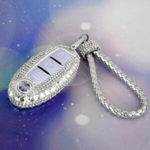 GeeGeeTop Car Key Case Key Shell Fob Key Cover Key Chain Lady Ring with Bling Diamond Crystals For Nissan Rogue Altima Maxima Infiniti Q50 60 Versa 2/3/4/5-Buttons Keyless Entry Remote Control Smart