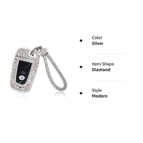 GeeGeeTop Car Key Case Key Shell Fob Key Cover Key Chain Lady Key Ring with Bling Diamond Crystals for Ford Mondeo Edge Mustang Keyless Entry Remote Control Smart Key