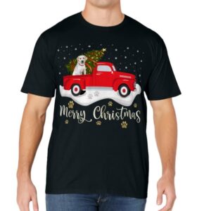 Red Truck Merry Christmas Tree Labrador Retriever Christmas T-Shirt