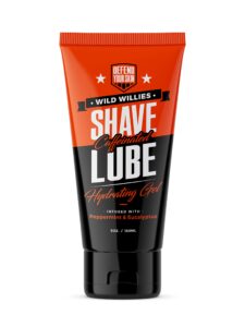 premium and hydrating shaving gel, shave lube by wild willies - formulated with caffeine, calming jojoba oil & cooling eucalyptus oil to reduce redness, fight nicks, cuts, and razor burns