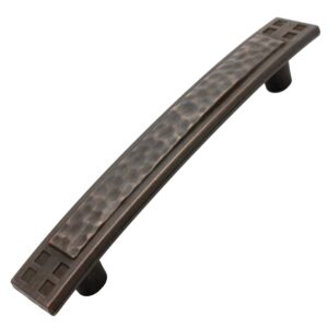 gliderite hardware 3-3/4-inch cc oil rubbed bronze hammered mission cabinet pulls (pack of 10)