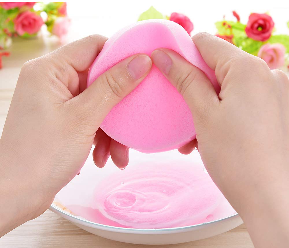 Facial Sponge Compressed,240 Count PVA Professional Makeup Removal Wash Round Face Sponge Spa Pads Exfoliating Cleansing for Women,Pink