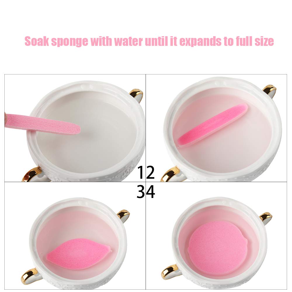 Facial Sponge Compressed,240 Count PVA Professional Makeup Removal Wash Round Face Sponge Spa Pads Exfoliating Cleansing for Women,Pink