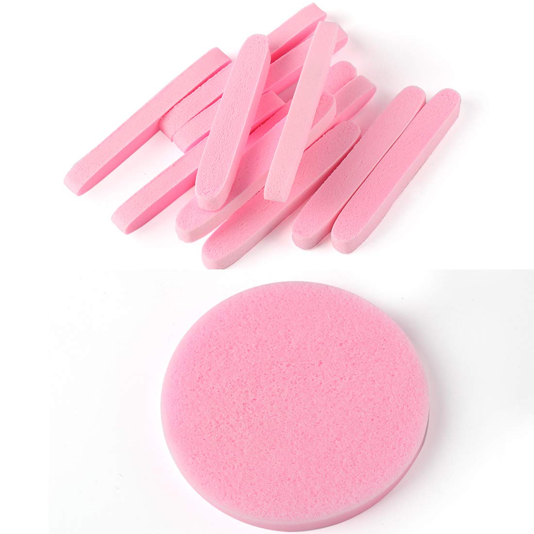 Facial Sponge Compressed,240 Count PVA Professional Makeup Removal Wash Round Face Sponge Spa Pads Exfoliating Cleansing for Women,Pink