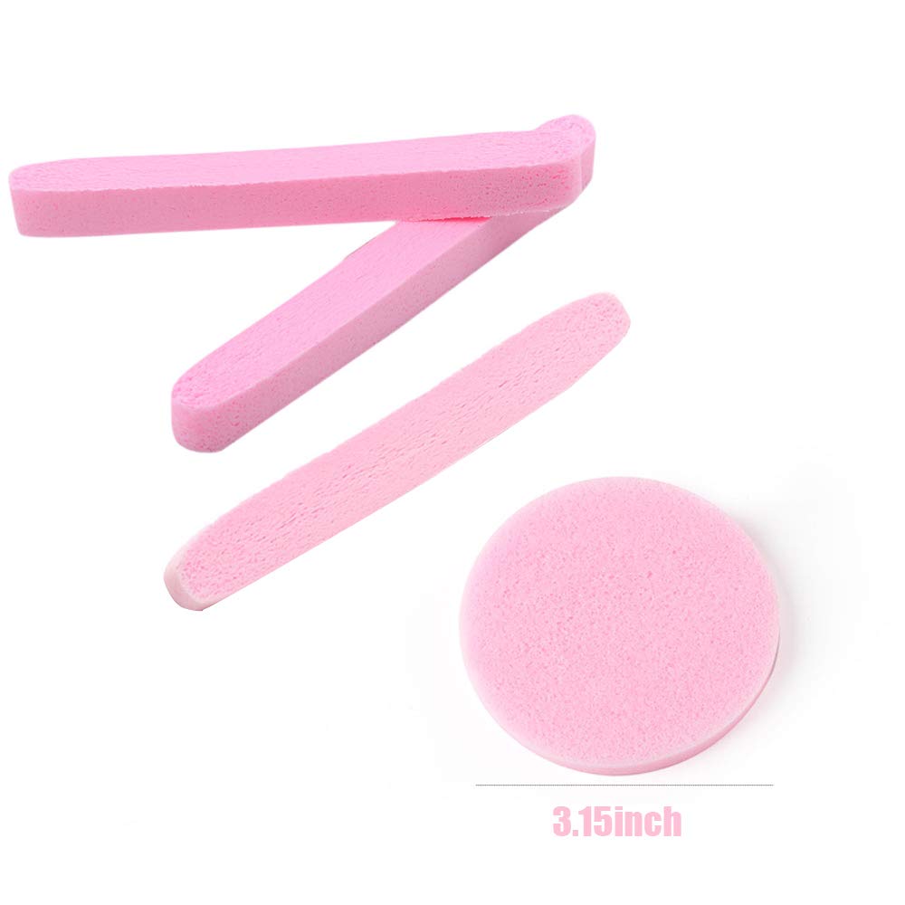 Facial Sponge Compressed,240 Count PVA Professional Makeup Removal Wash Round Face Sponge Spa Pads Exfoliating Cleansing for Women,Pink