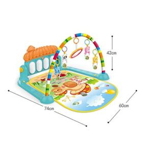 Deerbb Baby Play Mat for Infant with Music and Mirror, Newborn Piano Activity Center Toys Gym Floor Playmat for Boys Girls 3 6 Months