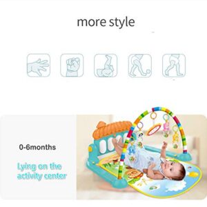 Deerbb Baby Play Mat for Infant with Music and Mirror, Newborn Piano Activity Center Toys Gym Floor Playmat for Boys Girls 3 6 Months