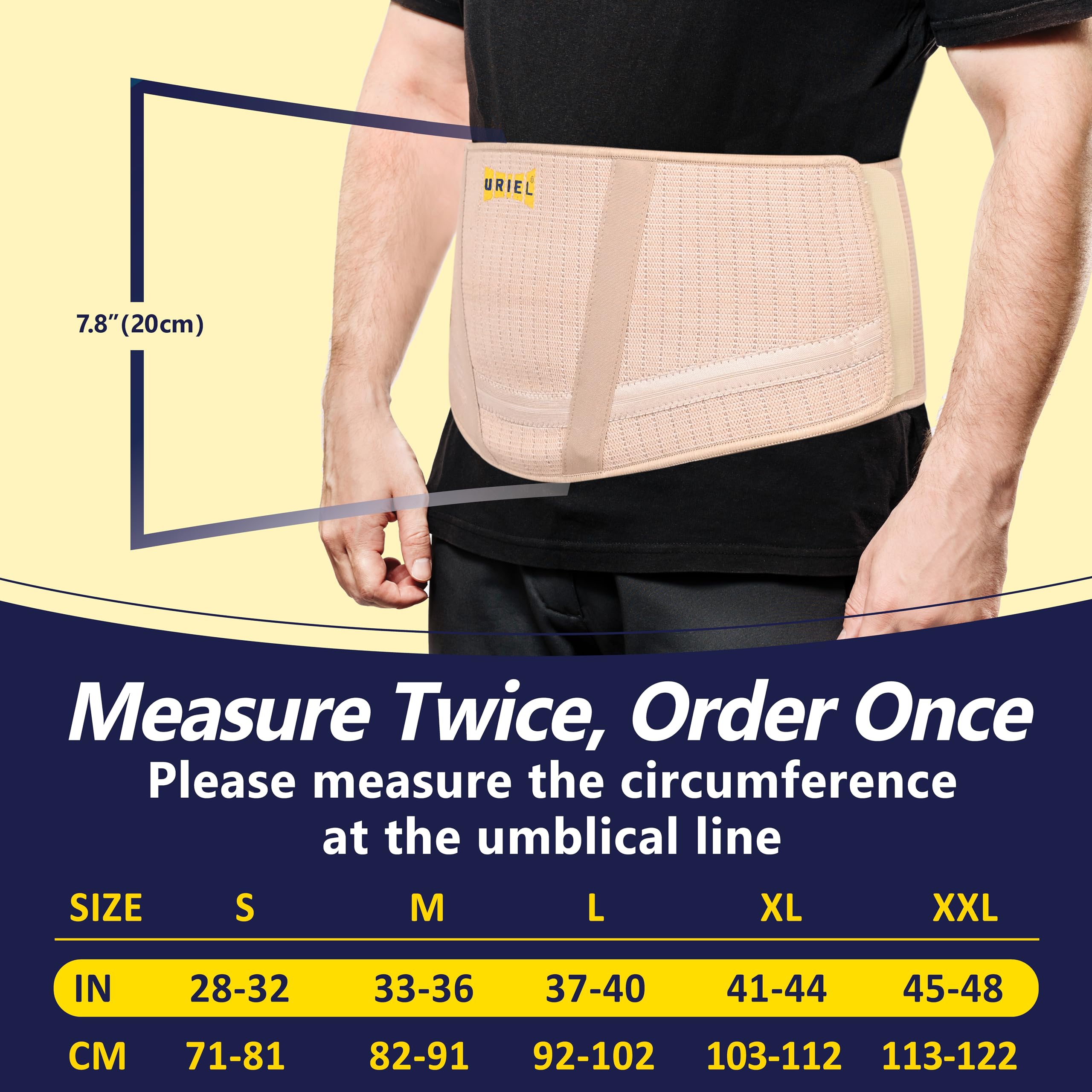 Uriel Abdominal Belt for Hanging Belly, Weak Abdominal and Lower Back Muscles (XXL)