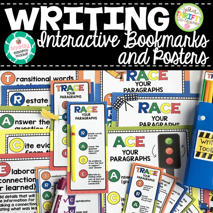 Race Writing Strategy Posters and Interactive Bookmarks