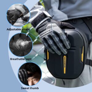 ROCKBROS Mountain Bike Gloves Dirt Bike Gloves Motorcycle Cycling Gloves with 6MM Gel Pad Touch Screen Knuckle Protection Gloves for BMX MX ATV MTB Racing Black-XL