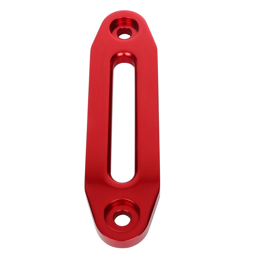 OCPTY 6" Aluminum Hawse Fairlead for Synthetic Winch Rope Cable Line Polished Univerasal ATV UTV Winch Hawse Fairlead (Red 3500-5500 lbs)