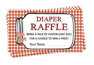 inkdotpot 30 bbq baby shower diaper raffle ticket lottery insert cards supplies games for baby shower party bring a pack of diapers to win favors gifts and prizes