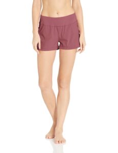 body glove active women's buck up loose fit activewear short, rosewood, x-large