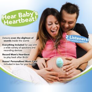 Wusic Premium Pregnancy Pack - Get The Womb Music Bluetooth Baby Belly Speaker and Baby Heartbeat Monitor in This Great Combo prenatal Pregnancy Gift Package.