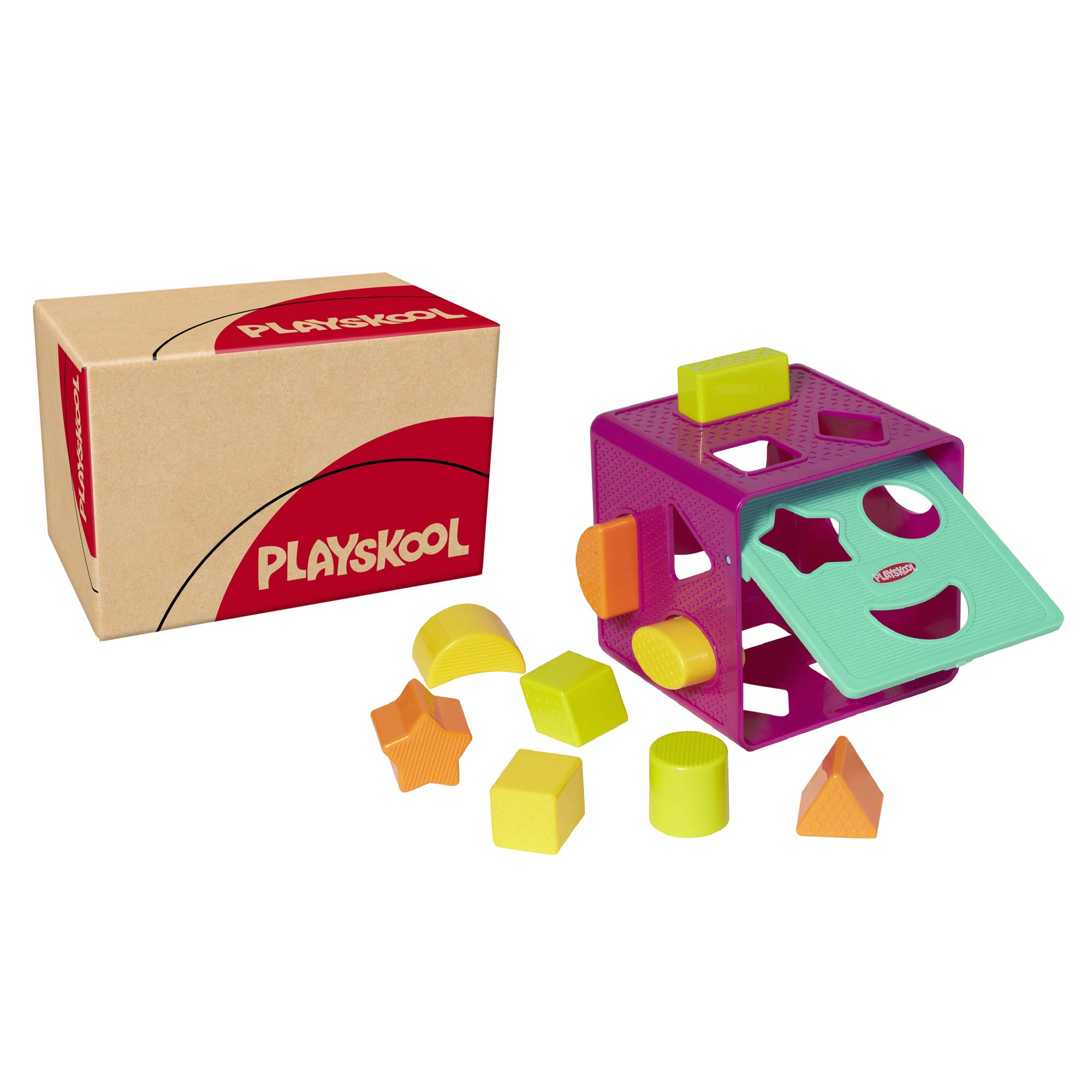 Playskool Form Fitter Shape Sorter Matching Activity Cube Toy with 9 Shapes for Toddlers and Kids 18 Months and Up (Amazon Exclusive)