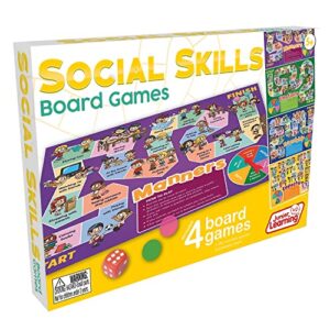 junior learning social skills board games, 4 games, ages 5-8, empathy & manners, grade 1-2