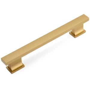 cosmas 702-160gc gold champagne contemporary cabinet hardware handle pull - 6-5/16" inch (160mm) hole centers