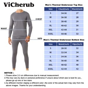 ViCherub Men's Thermal Underwear Set Fleece Lined Long Johns Winter Base Layer Top & Bottom 2 Sets for Men