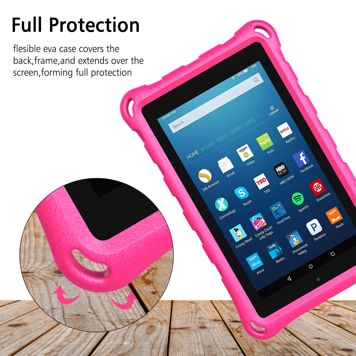 Fire 7 Tablet Case,Kindle Fire 7 Case,DiHines Lightweight Kids Shockproof Case Cover for Amazon Fire 7 Tablet (Compatible with 7th Generation, 2017 Release/9th Generation, 2019)